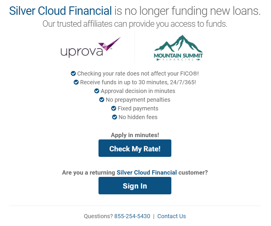 silver cloud financial application
